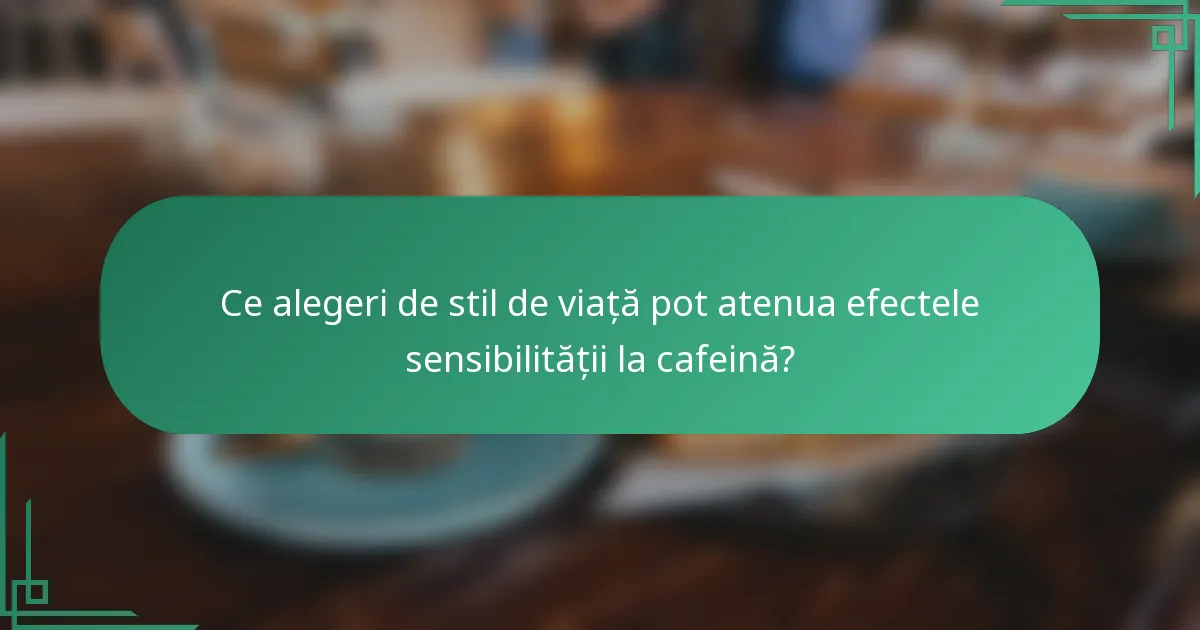 Ce alegeri de stil de viață pot atenua efectele sensibilității la cafeină?