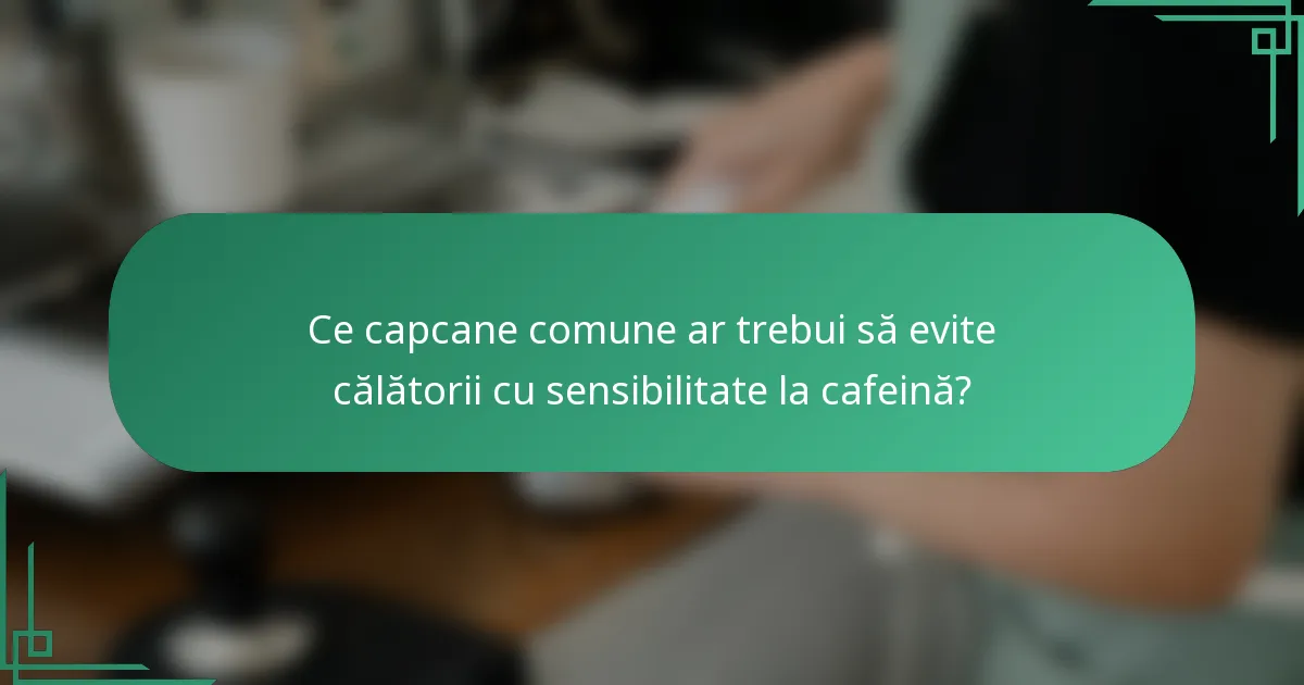 Ce capcane comune ar trebui să evite călătorii cu sensibilitate la cafeină?