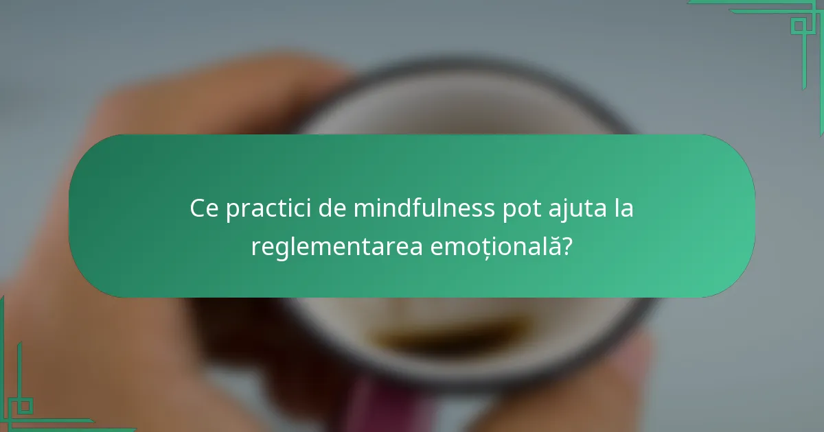 Ce practici de mindfulness pot ajuta la reglementarea emoțională?