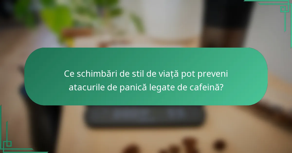 Ce schimbări de stil de viață pot preveni atacurile de panică legate de cafeină?
