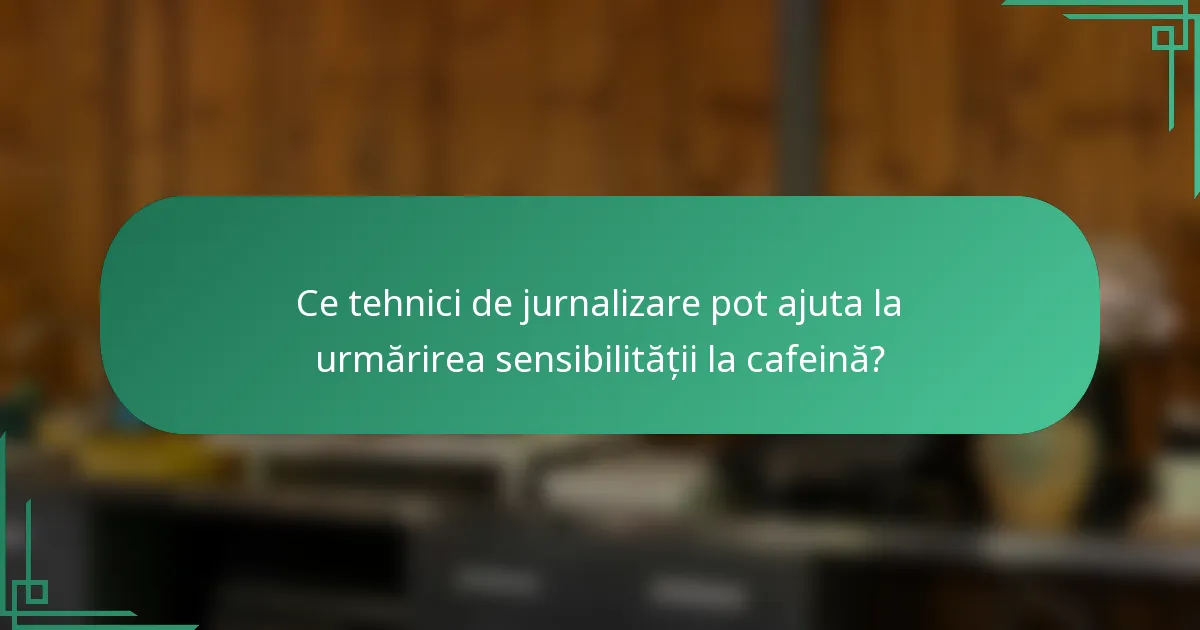 Ce tehnici de jurnalizare pot ajuta la urmărirea sensibilității la cafeină?