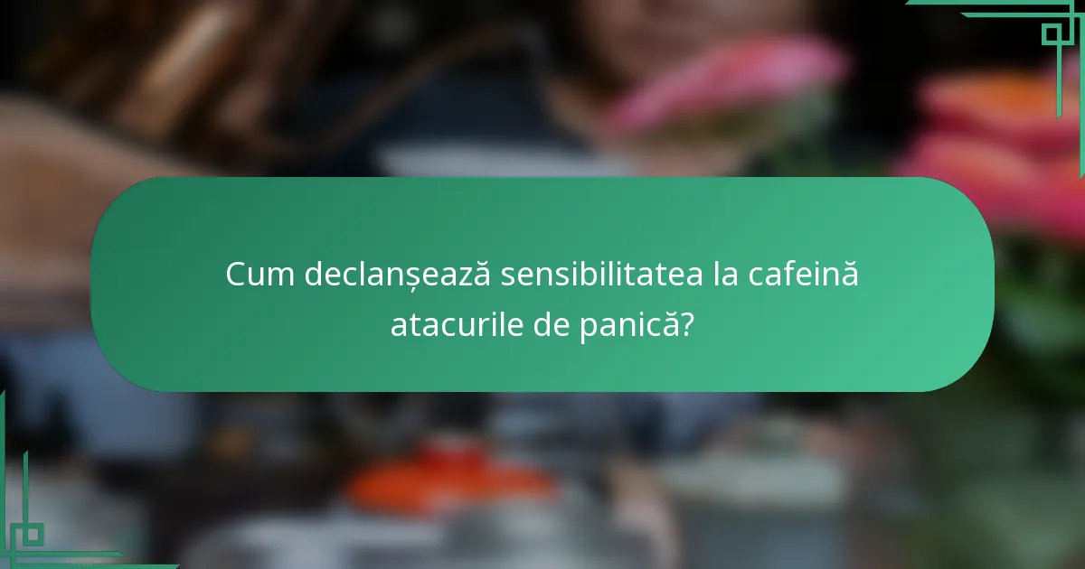 Cum declanșează sensibilitatea la cafeină atacurile de panică?