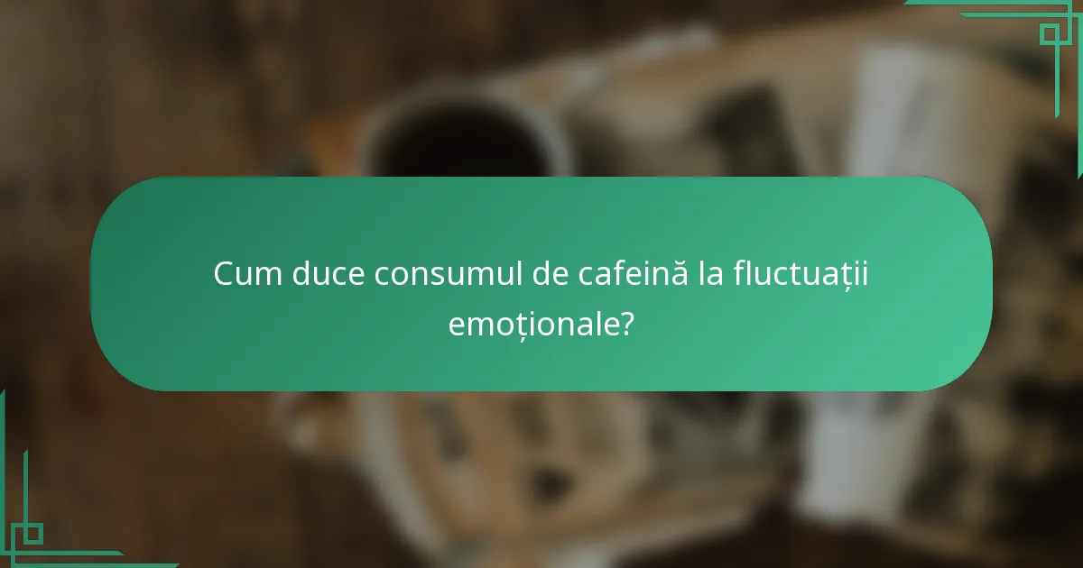 Cum duce consumul de cafeină la fluctuații emoționale?