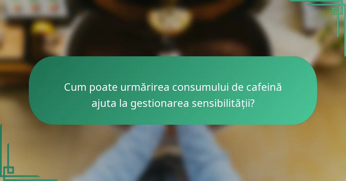 Cum poate urmărirea consumului de cafeină ajuta la gestionarea sensibilității?