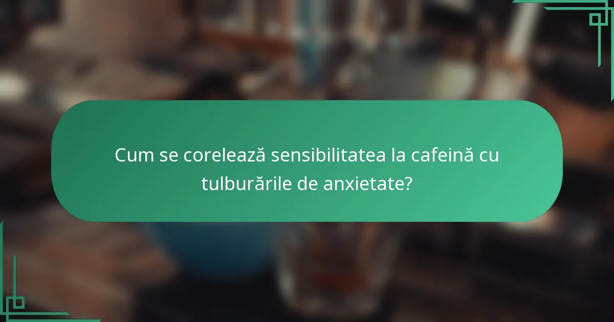 Cum se corelează sensibilitatea la cafeină cu tulburările de anxietate?