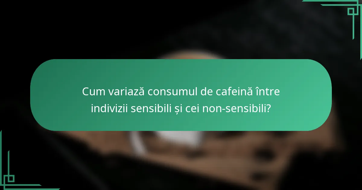 Cum variază consumul de cafeină între indivizii sensibili și cei non-sensibili?